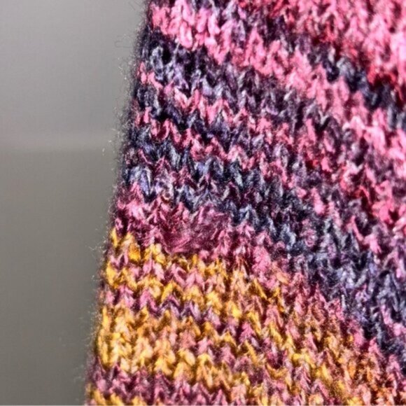 Lucky Brand Multicolour Striped Women's Sweater Medium Longline Pockets Open - Picture 7 of 8